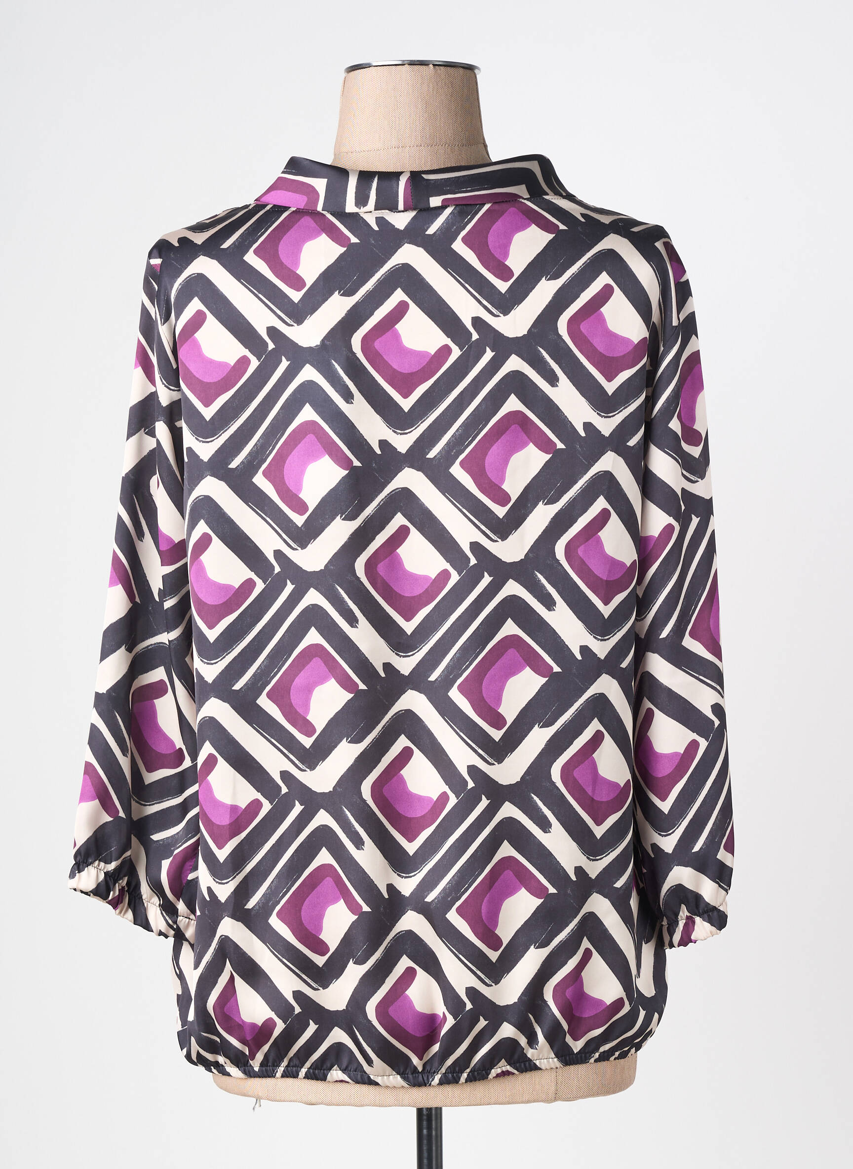Blouse imprimé fantaisie manches longues noir BIANCA femme