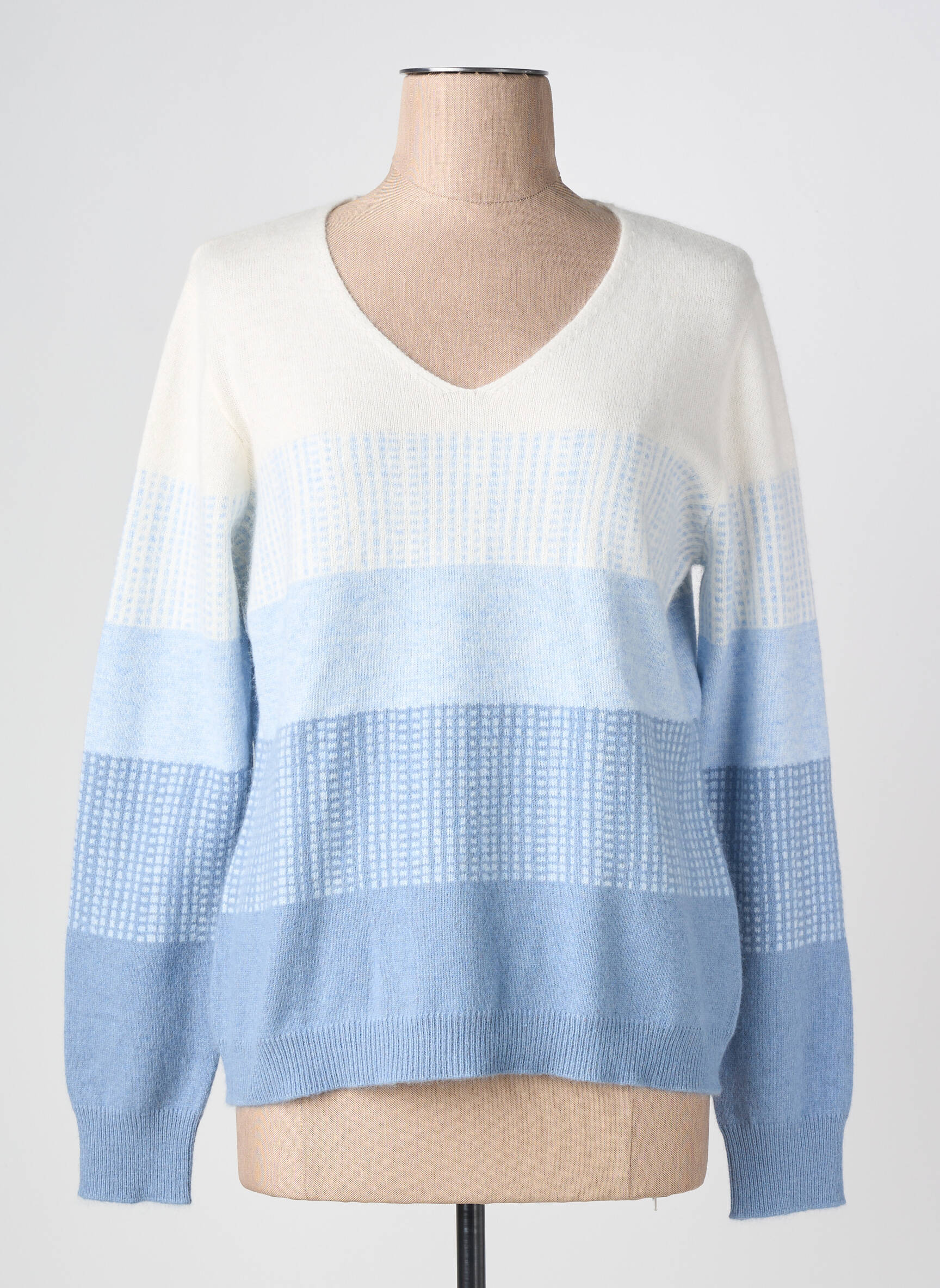 Pull coupe droite manches longues bleu FUEGO WOMAN femme