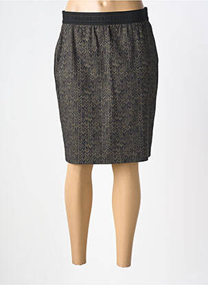 Jupe courte coupe droite marron BIANCA femme