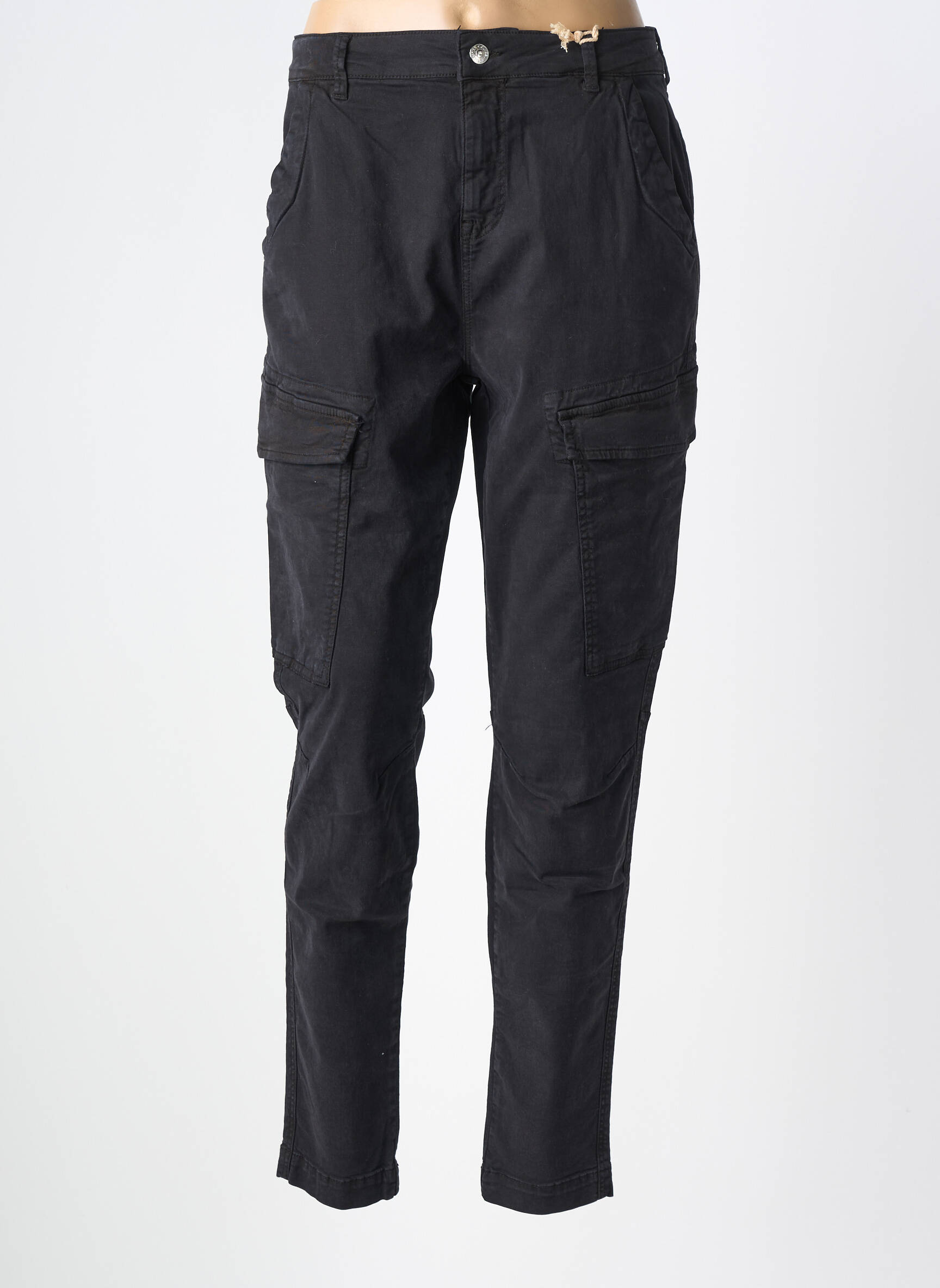 Pantalon cargo slim taille normale noir COJ DENIM femme