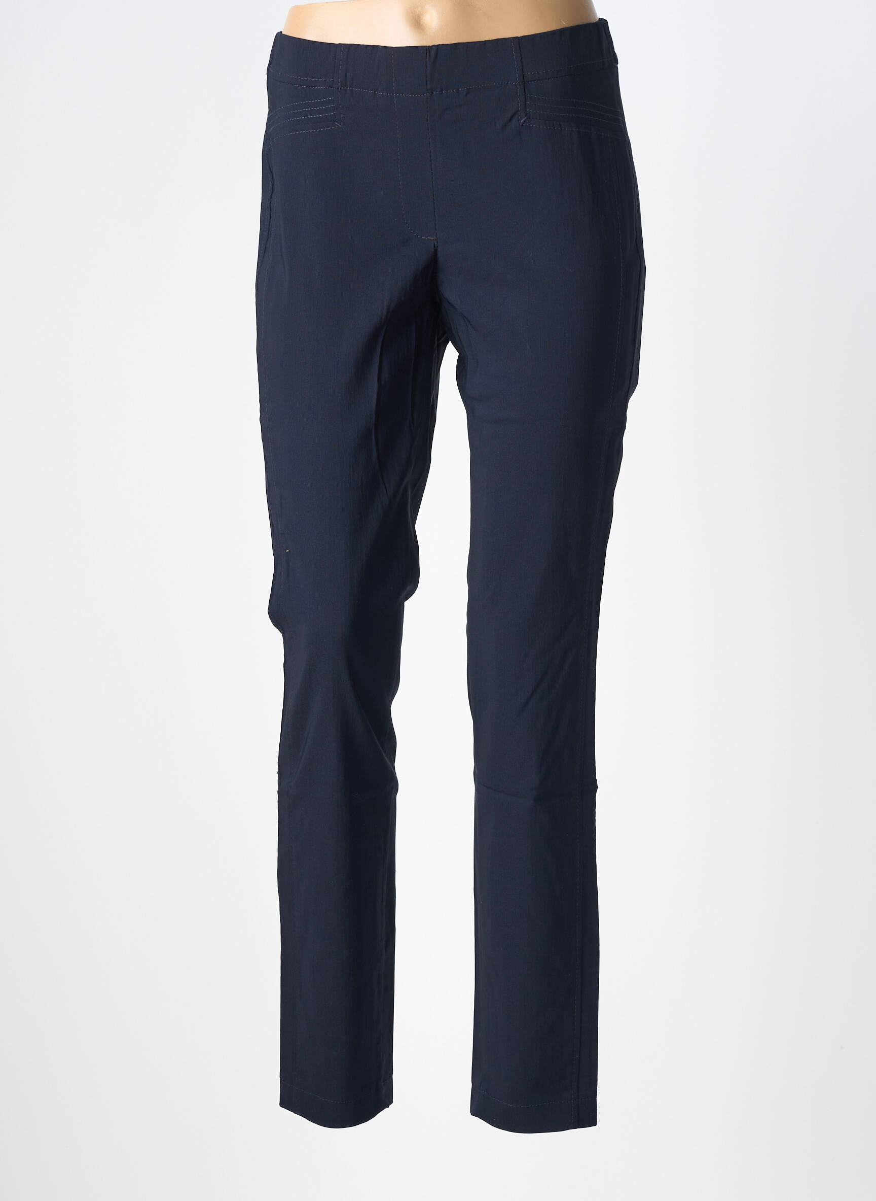 Pantalon slim taille élastique taille normale bleu BIANCA femme