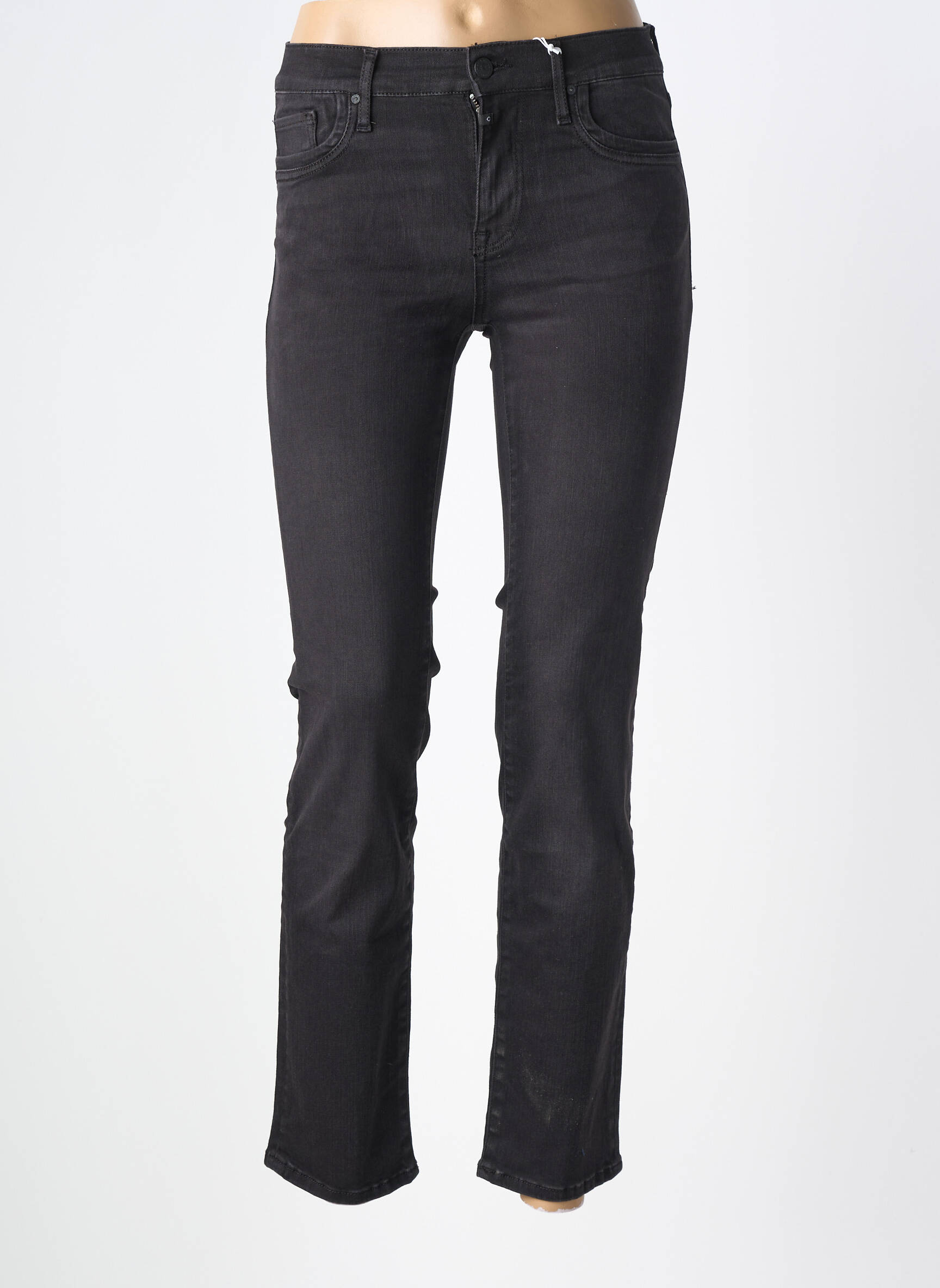Jeans coupe slim tissage brut taille normale noir CUP OF JOE DENIM femme