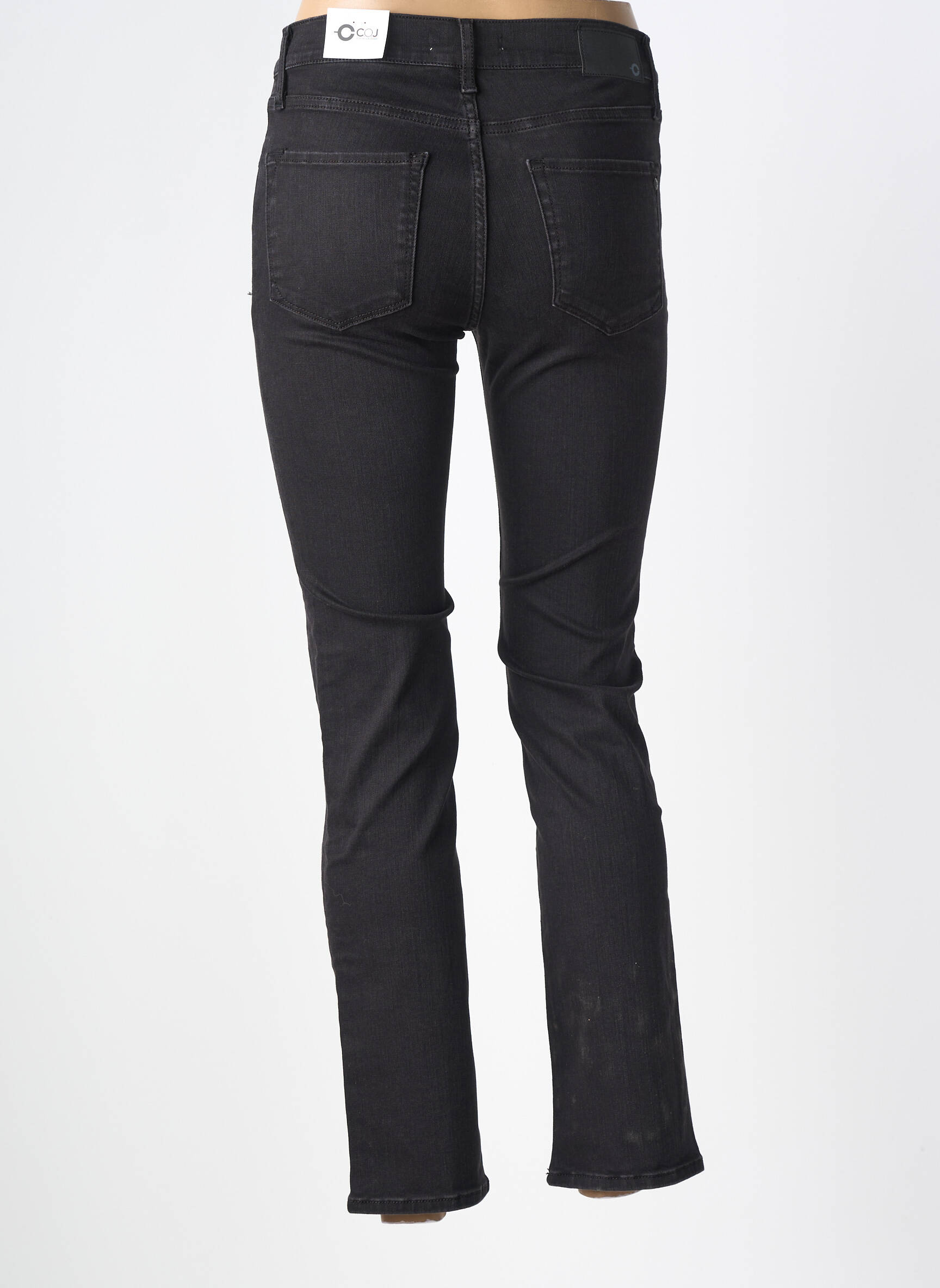 Jeans coupe slim tissage brut taille normale noir CUP OF JOE DENIM femme
