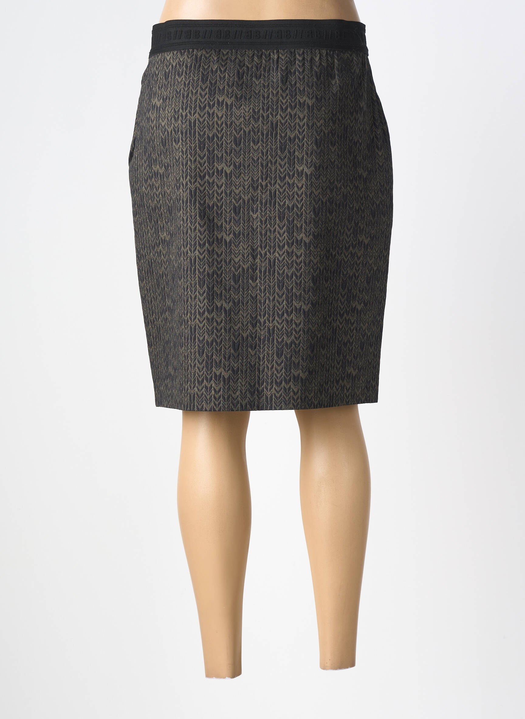 Jupe courte coupe droite marron BIANCA femme