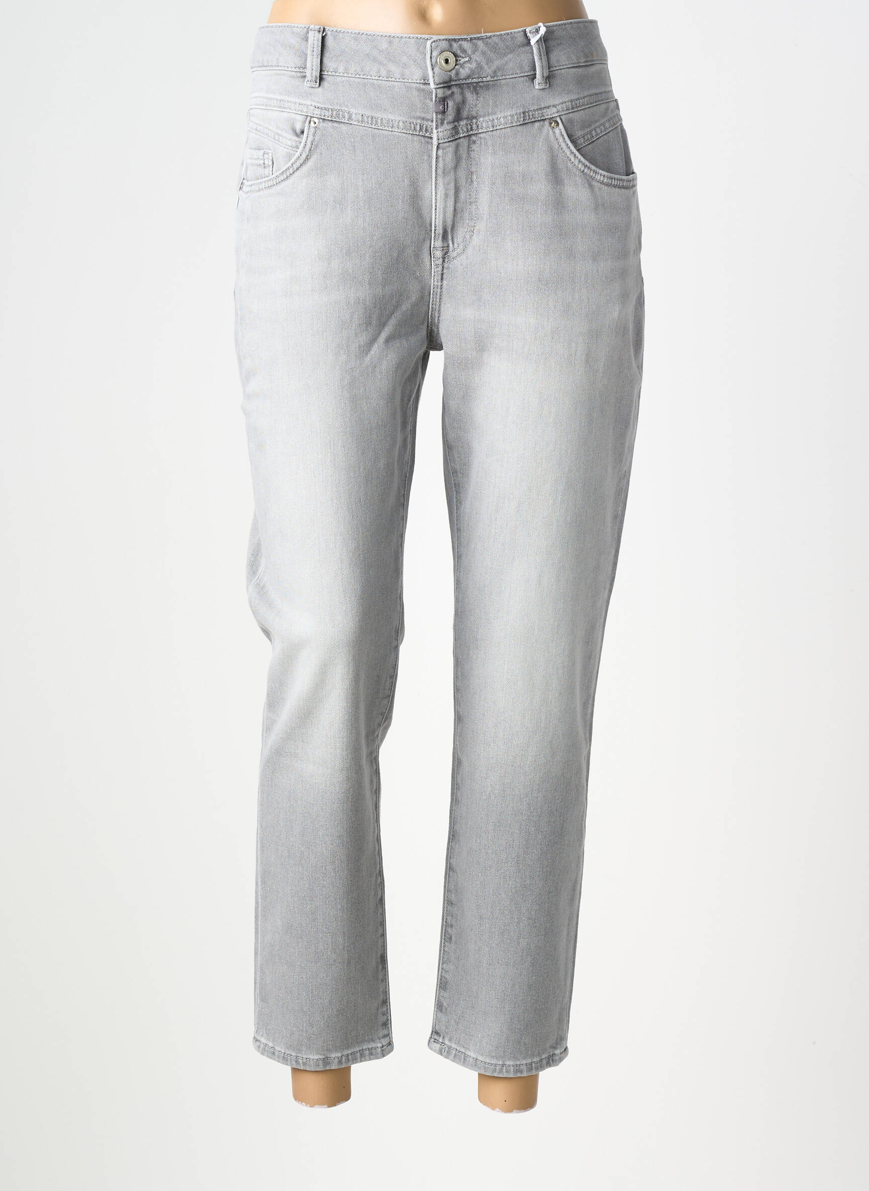 Jeans coupe droite stretch taille normale gris COJ DENIM femme