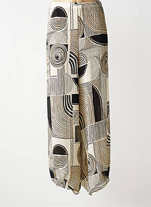 Pantalon large tissage crêpe taille normale beige G!OZE femme