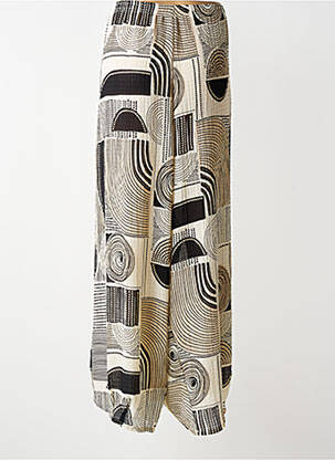 Pantalon large tissage crêpe taille normale beige G!OZE femme