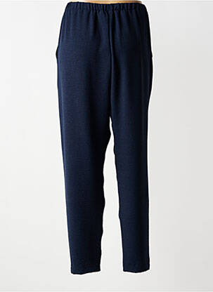 Pantalon droit tissage crêpe taille normale bleu FRANCK ANNA femme