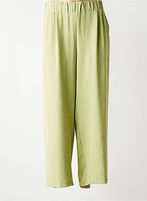 Pantalon large tissage crêpe taille normale vert FRANCK ANNA femme