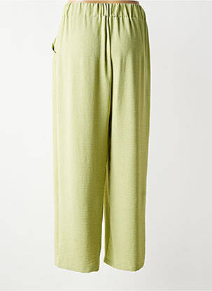 Pantalon large tissage crêpe taille normale vert FRANCK ANNA femme