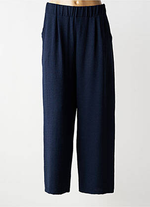 Pantalon large tissage crêpe taille normale bleu FRANCK ANNA femme
