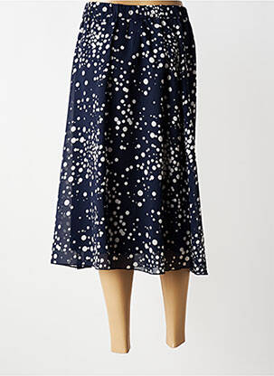 Jupe longue coupe droite bleu SIGNATURE femme