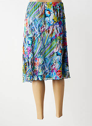 Jupe mi-longue coupe droite bleu JEAN DELFIN femme