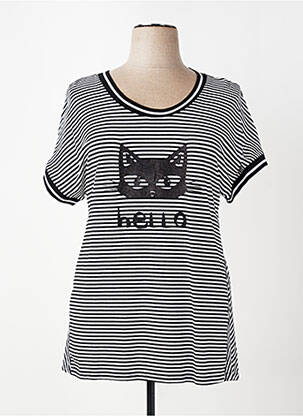 T-shirt stretch manches courtes noir SEE YOU femme