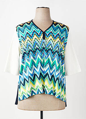 T-shirt imprimé fantaisie manches courtes bleu FRANCK ANNA femme
