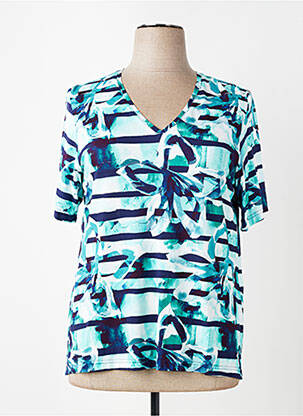 T-shirt col v manches courtes bleu KJBRAND femme