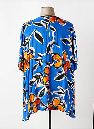 Tunique manches courtes col v bleu FRANCK ANNA femme