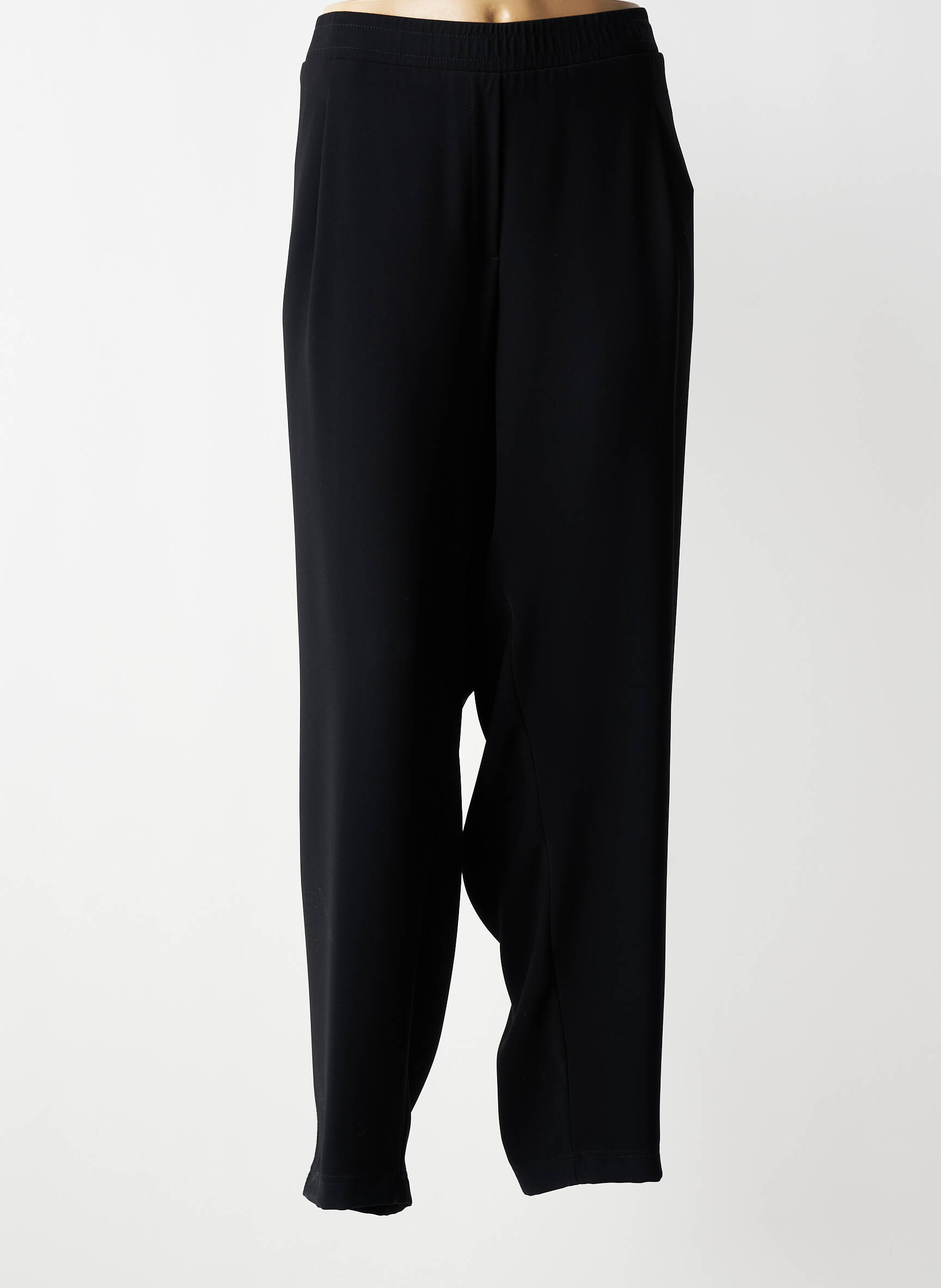 Pantalon droit tissage popeline taille normale noir KJBRAND femme