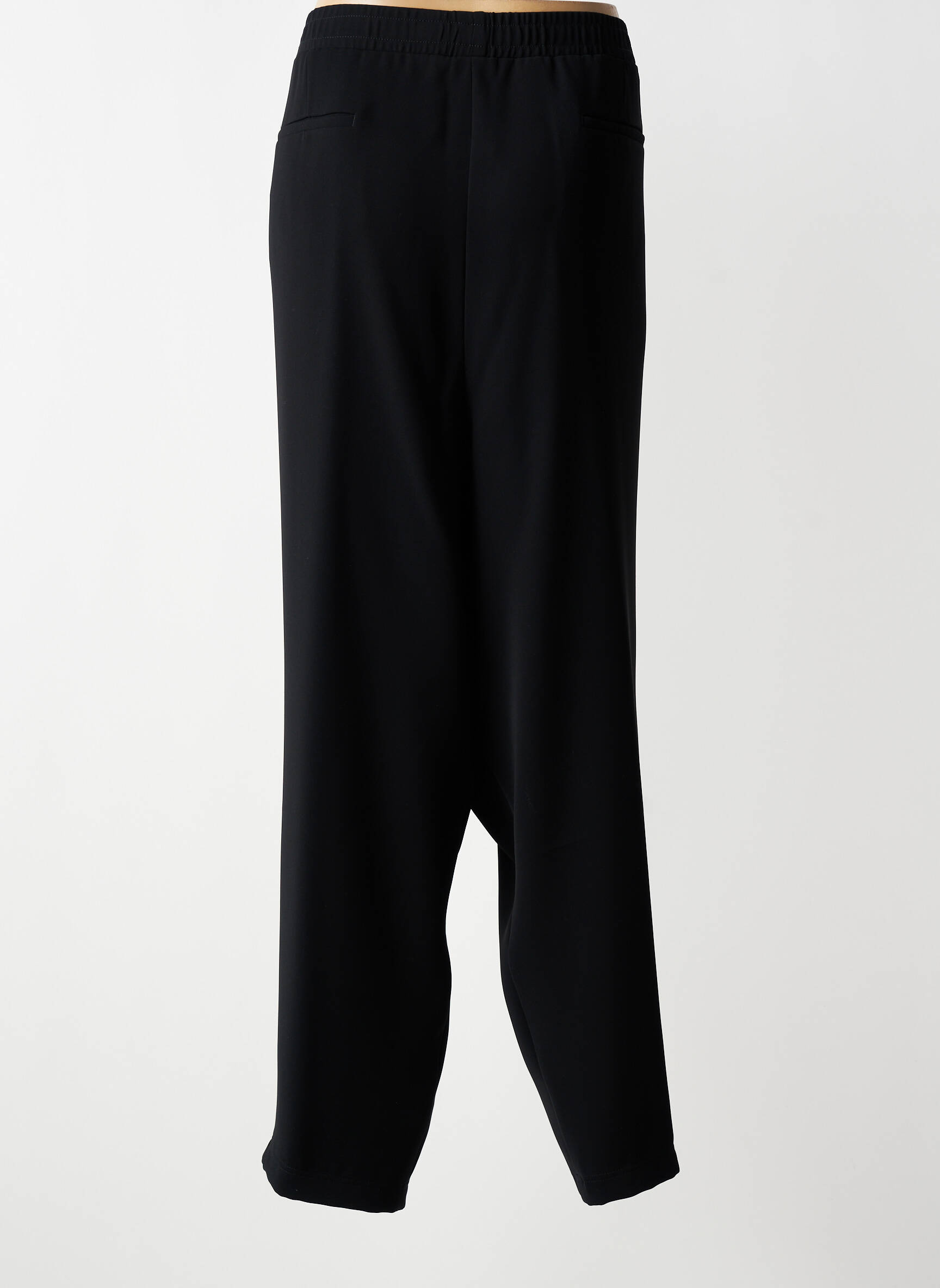 Pantalon droit tissage popeline taille normale noir KJBRAND femme