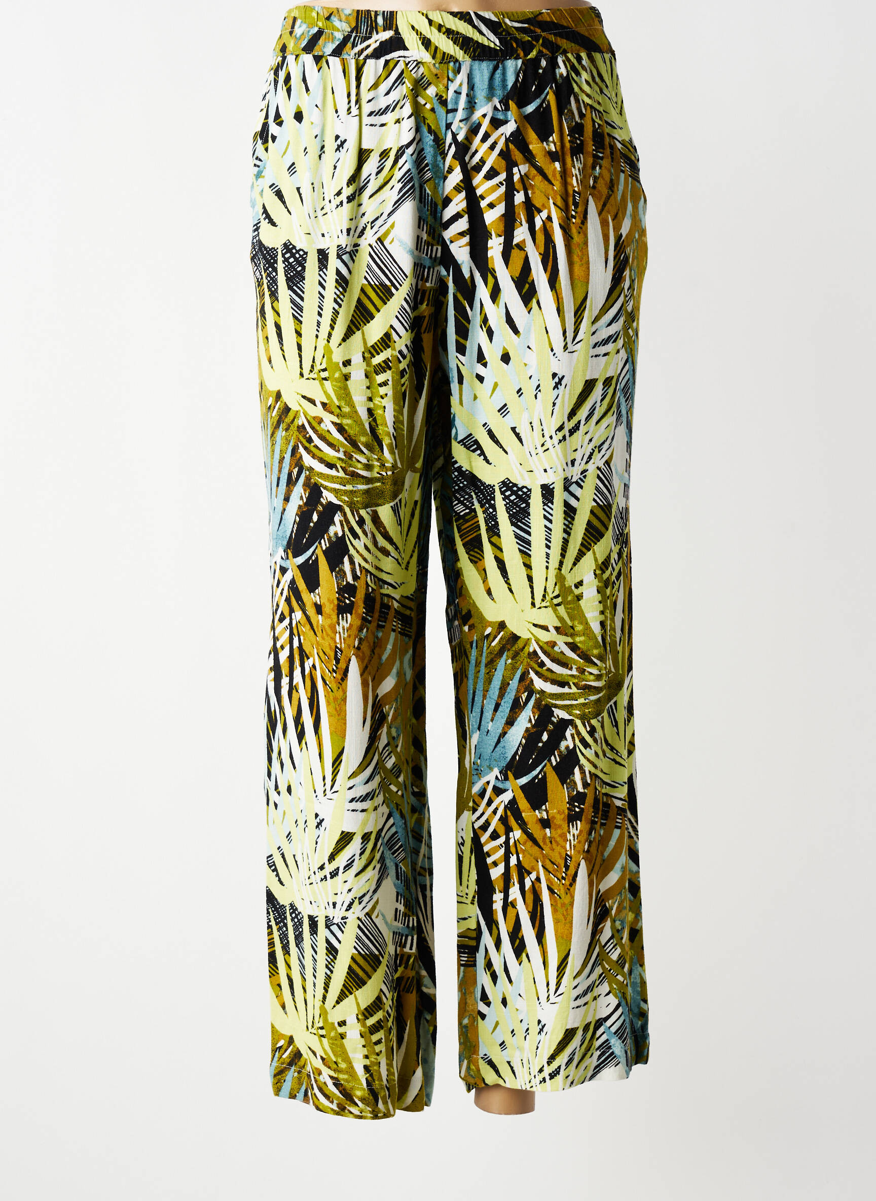 Pantalon large tissage popeline taille normale vert CISO femme