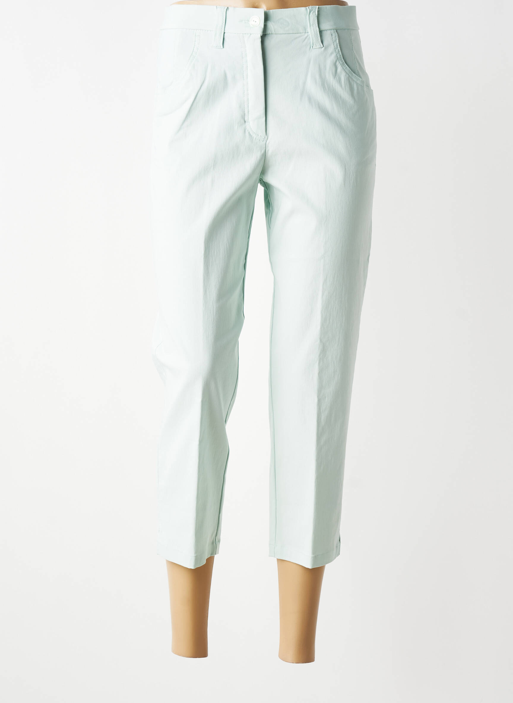 Pantacourt stretch taille normale bleu KJBRAND femme