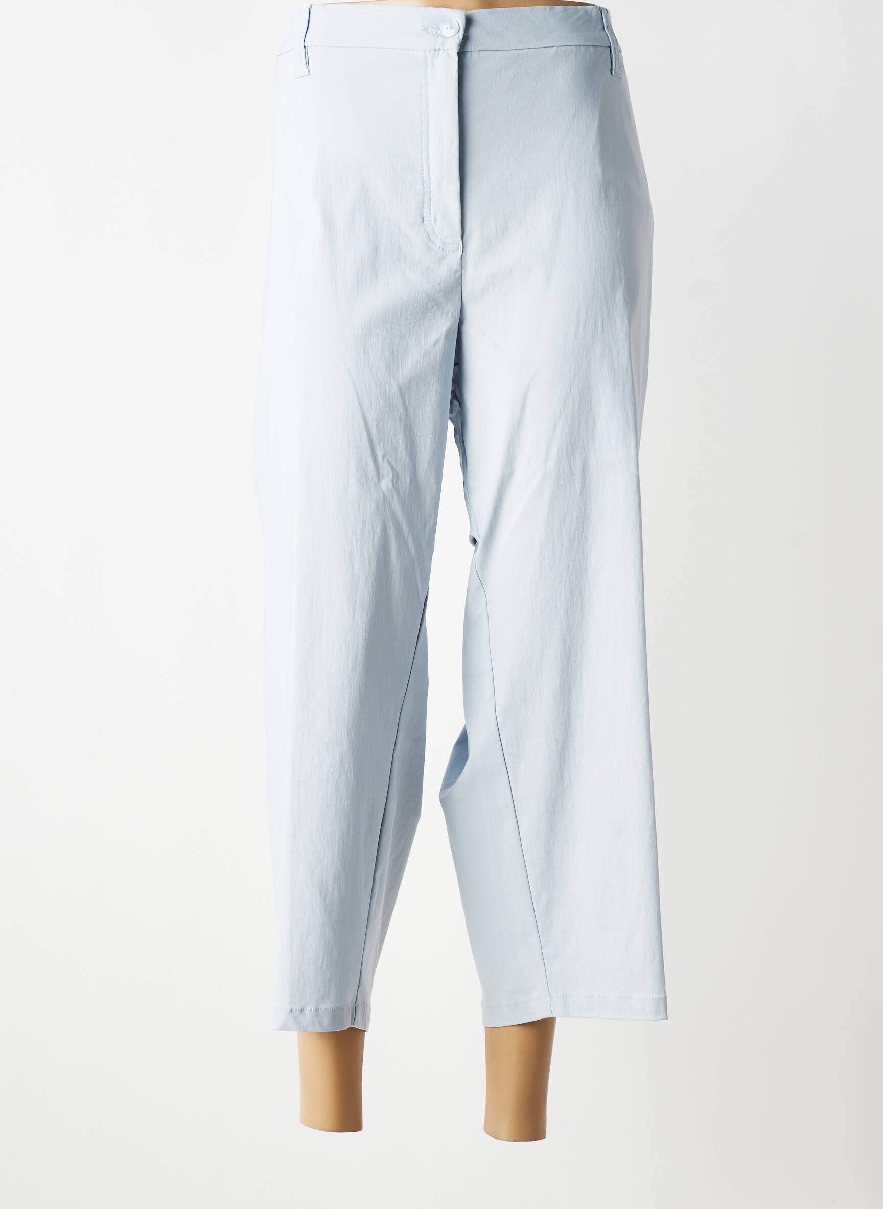 Pantacourt coupe droite taille normale bleu KJBRAND femme