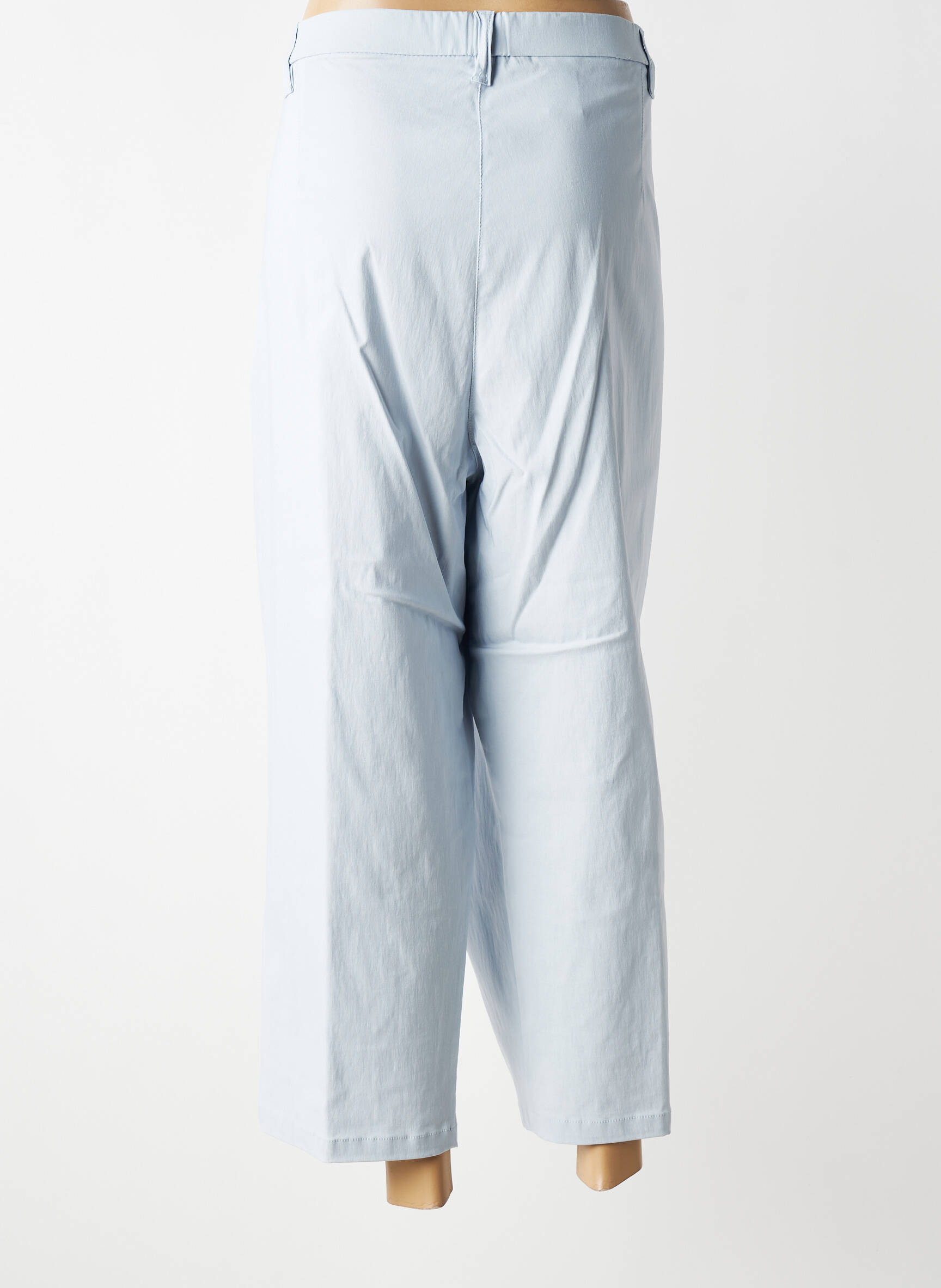 Pantacourt coupe droite taille normale bleu KJBRAND femme