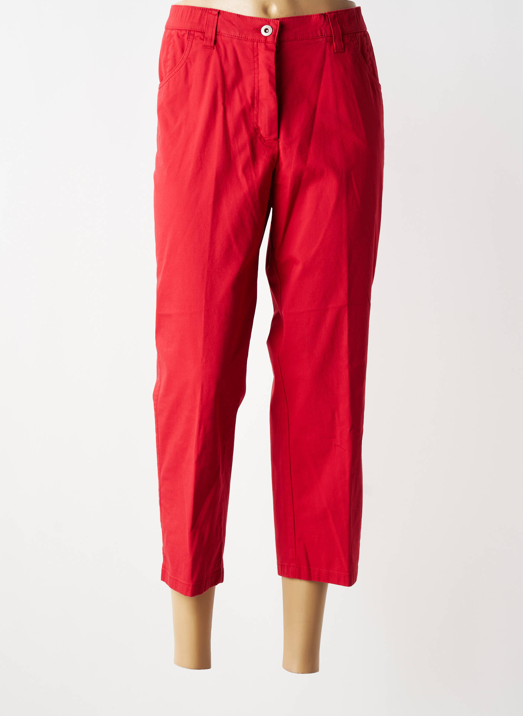 Pantacourt coupe droite taille normale rouge KJBRAND femme