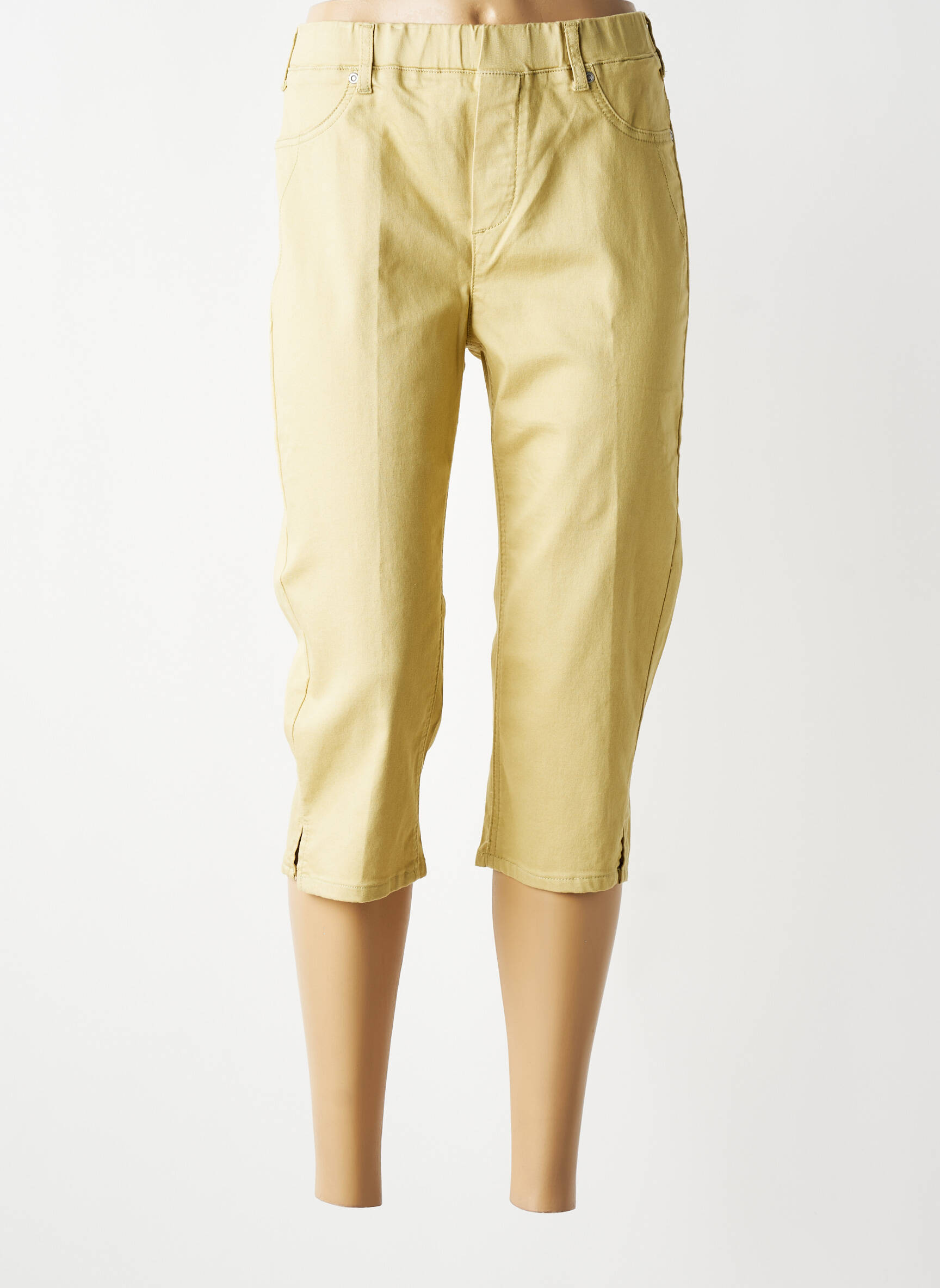 Pantacourt coupe droite taille normale jaune CISO femme