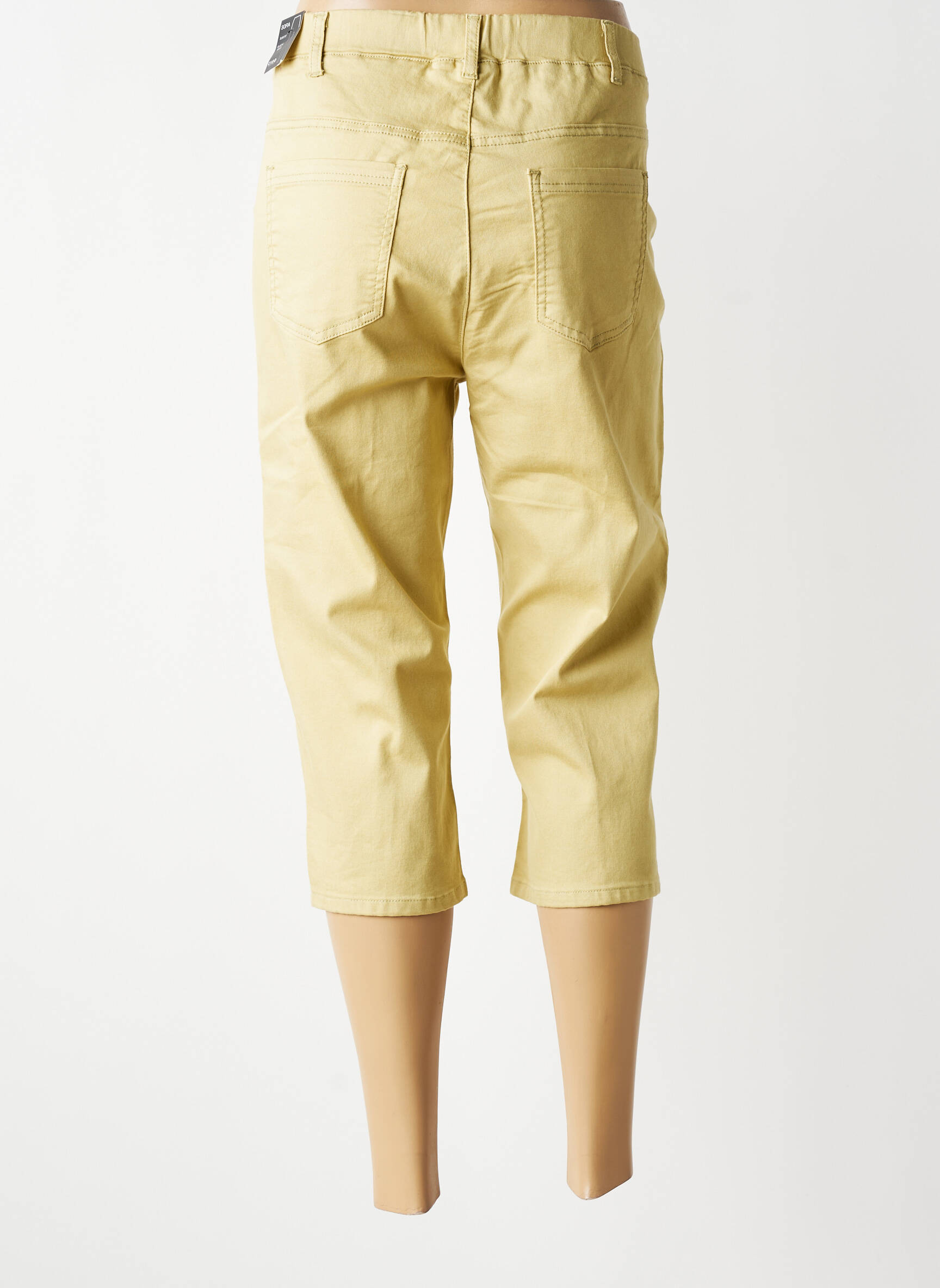 Pantacourt coupe droite taille normale jaune CISO femme