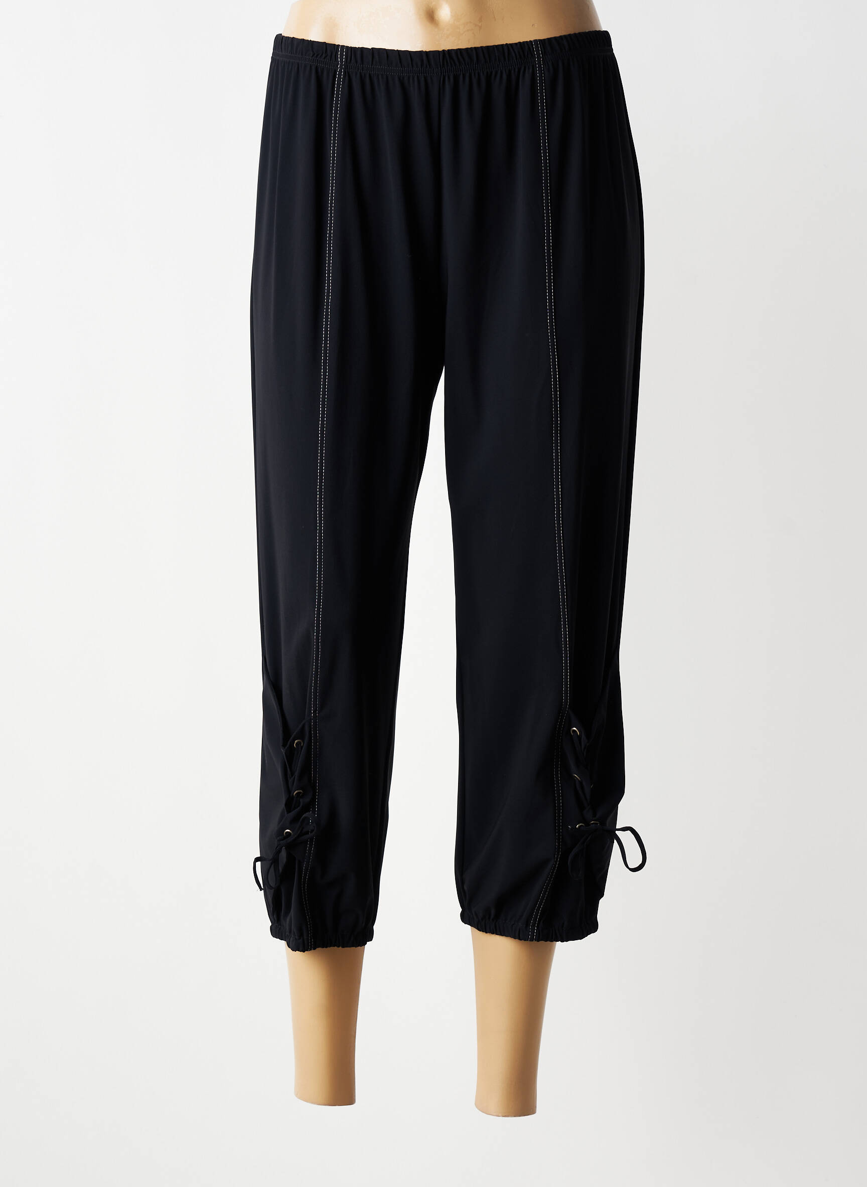 Pantacourt coupe droite taille normale noir JEAN DELFIN femme