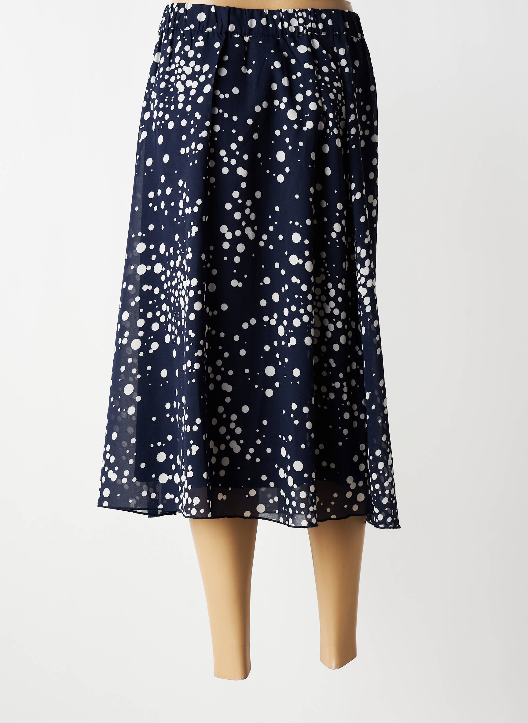 Jupe longue coupe droite bleu SIGNATURE femme