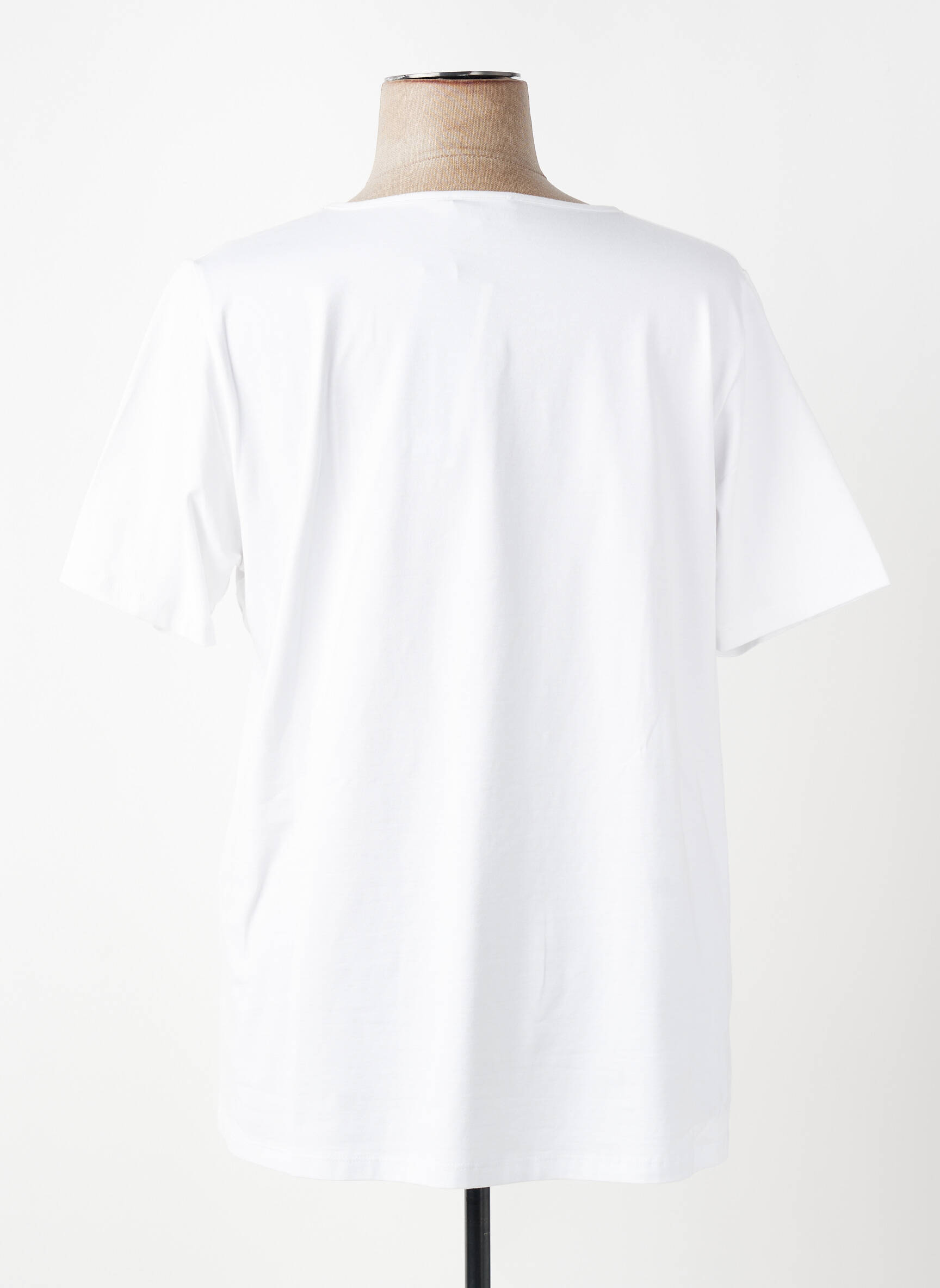 T-shirt sérigraphie floquée manches courtes blanc APRICO femme