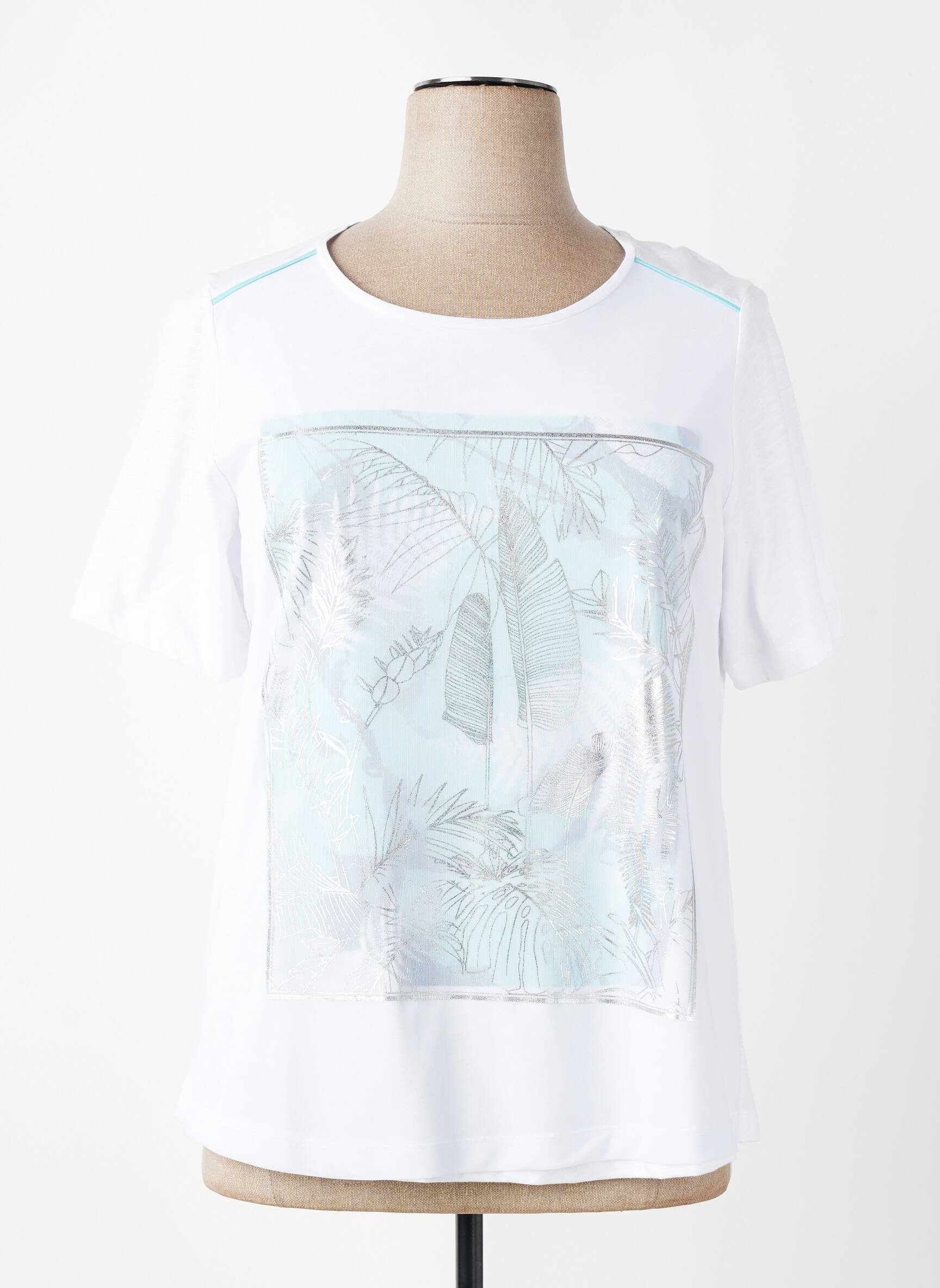 T-shirt imprimé fantaisie manches courtes blanc NO SECRET femme