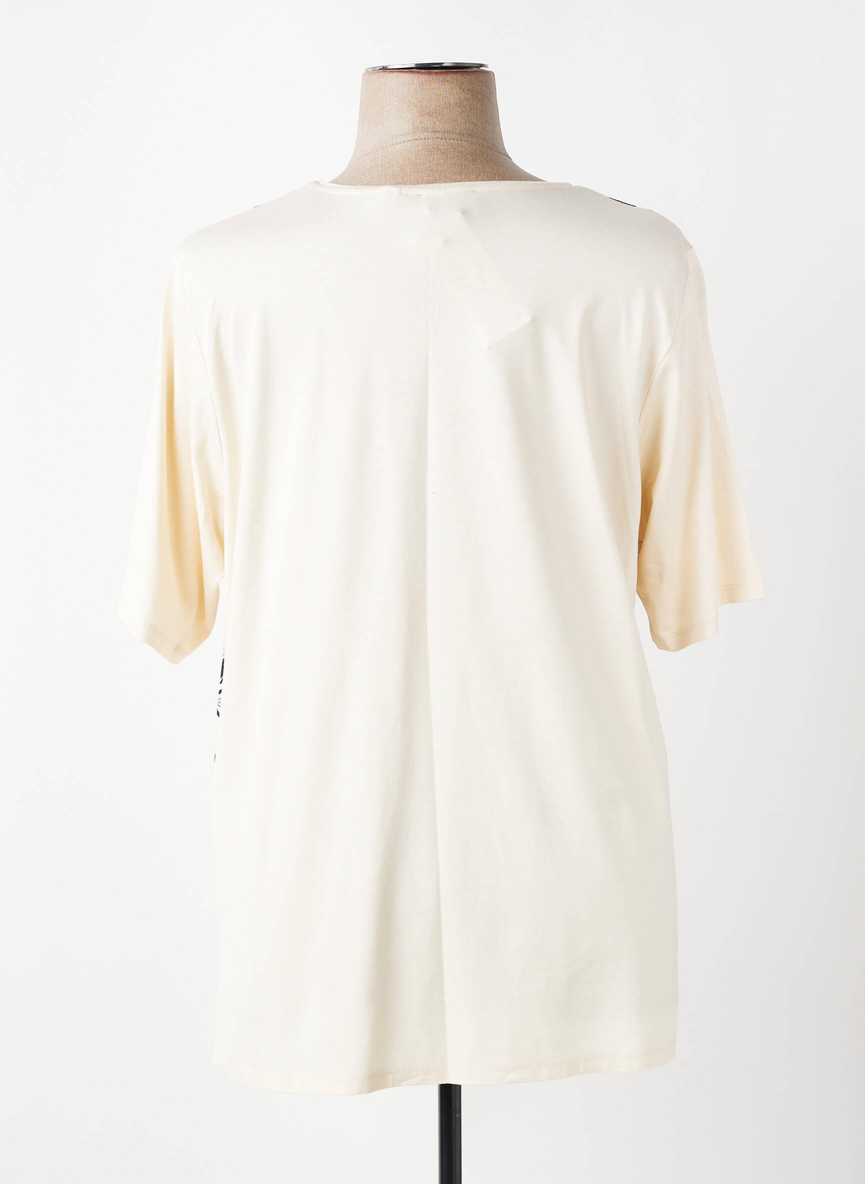 T-shirt imprimé fantaisie manches courtes beige LEAH CURVE femme