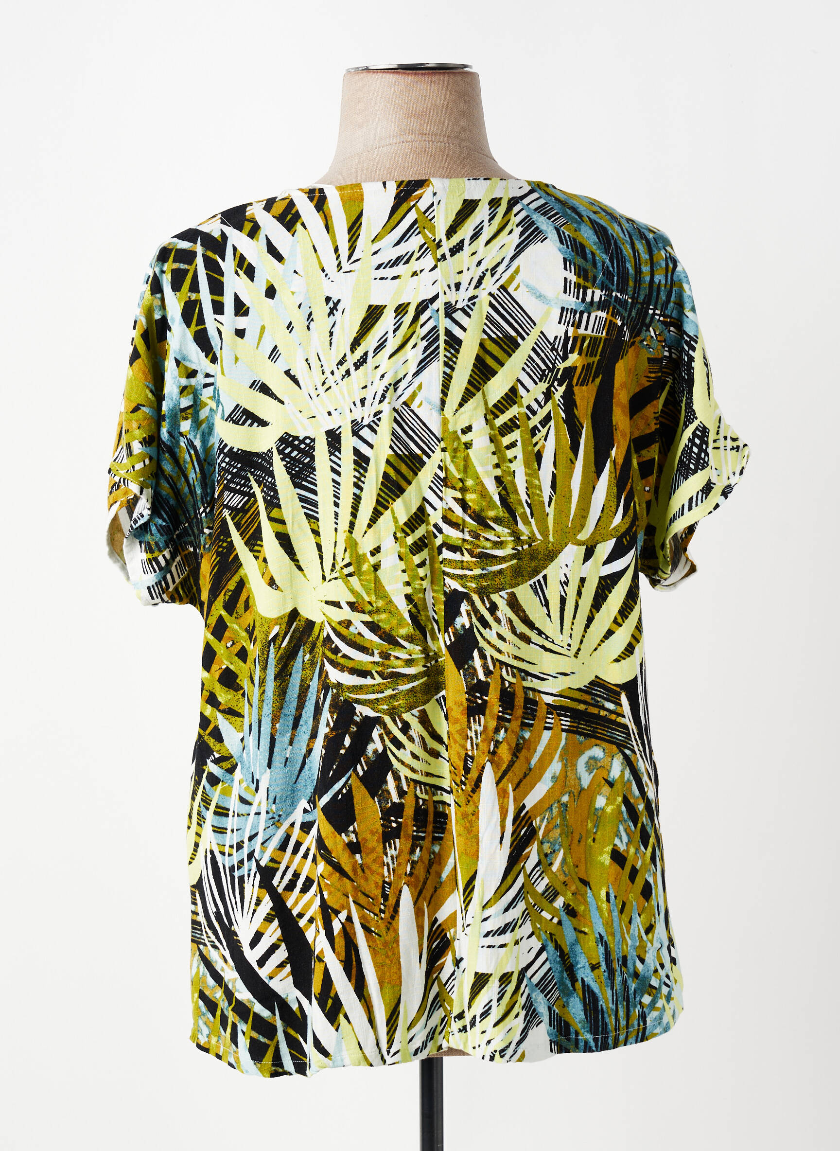 T-shirt imprimé fantaisie manches courtes vert CISO femme
