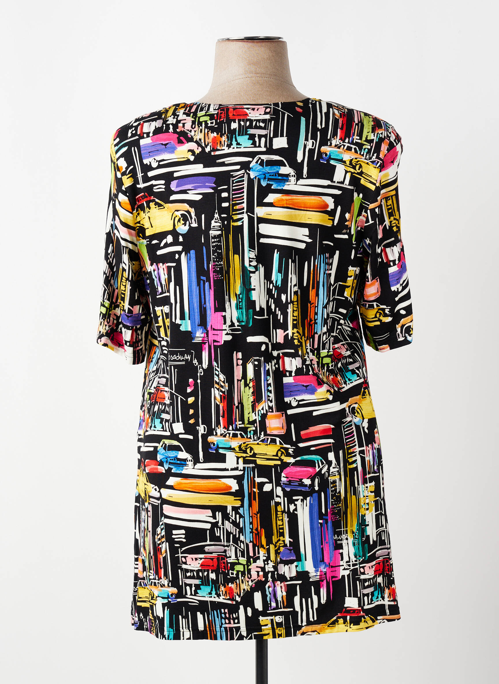 T-shirt imprimé fantaisie manches courtes noir MONA LISA femme