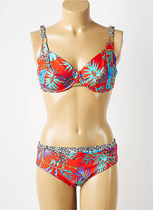 Maillot de bain 2 pièces stretch haut soutien-gorge emboitant rouge ANITA femme
