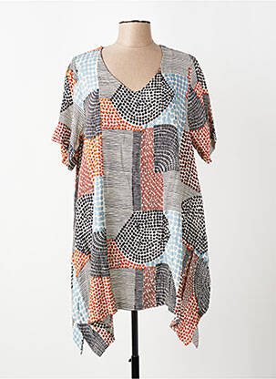 Tunique manches courtes tissage crêpe bleu G!OZE femme