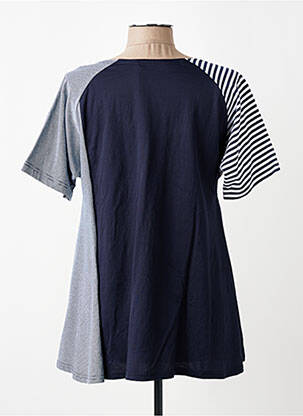 Tunique manches courtes tissage jersey bleu FRANCK ANNA femme