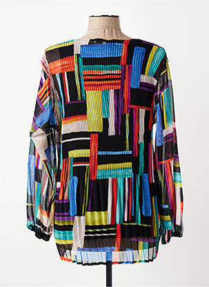 Blouse légère et transparente manches longues noir FRANCK ANNA femme
