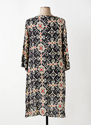 Robe mi-longue coupe fluide manches longues noir G!OZE femme