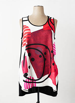 Tunique sans manche col rond rouge G!OZE femme