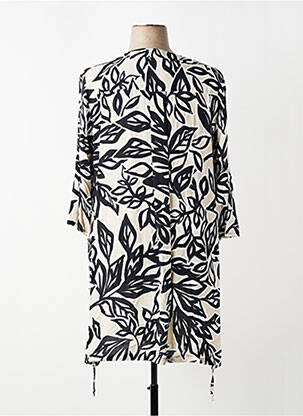 Robe mi-longue imprimé fleurs manches 3/4 beige SEE YOU femme
