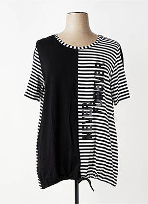 T-shirt sérigraphie avec strass manches courtes noir SEE YOU femme