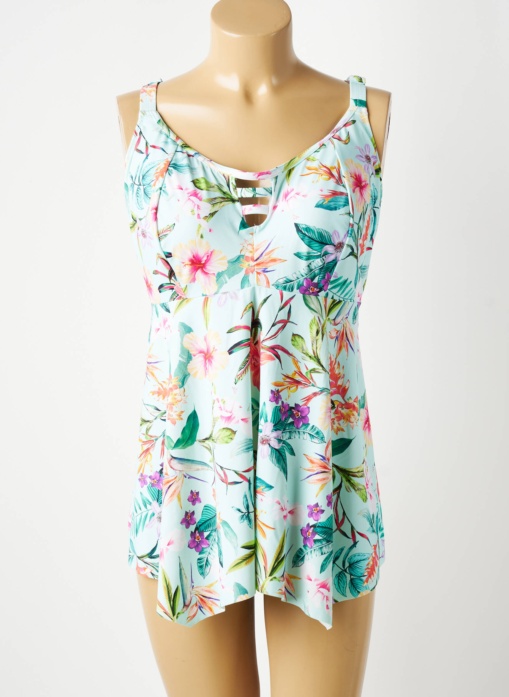 Top de bain imprimé tie and dye vert ELOMI femme