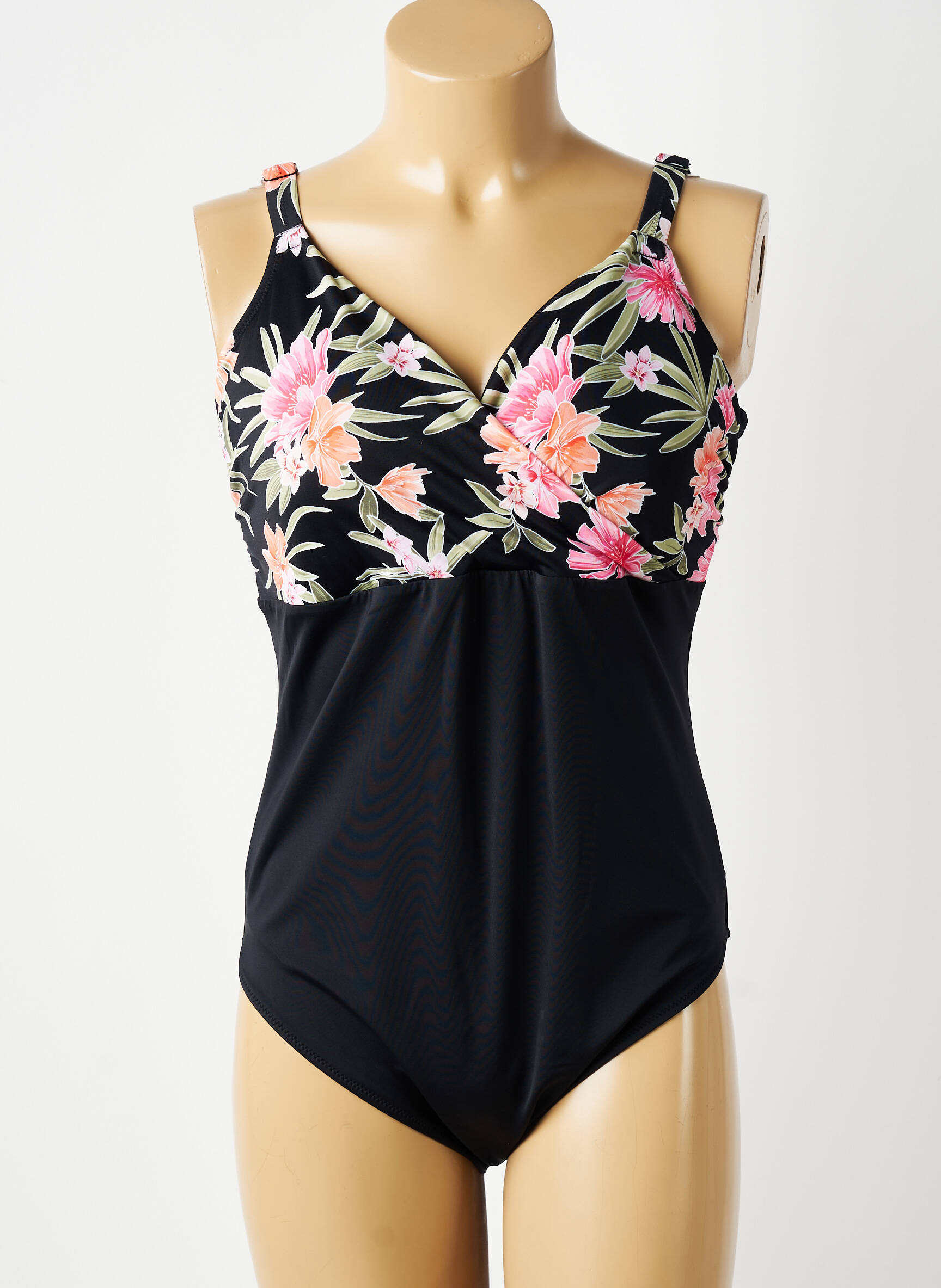 Maillot de bain 1 pièce haut triangles haut triangles noir ELOMI femme