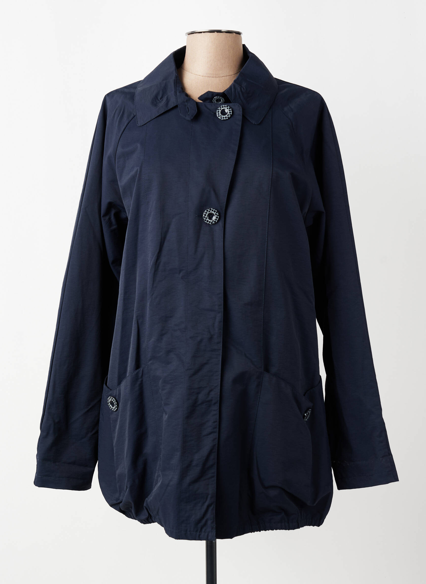 Imperméable poches sans capuche bleu CISO femme