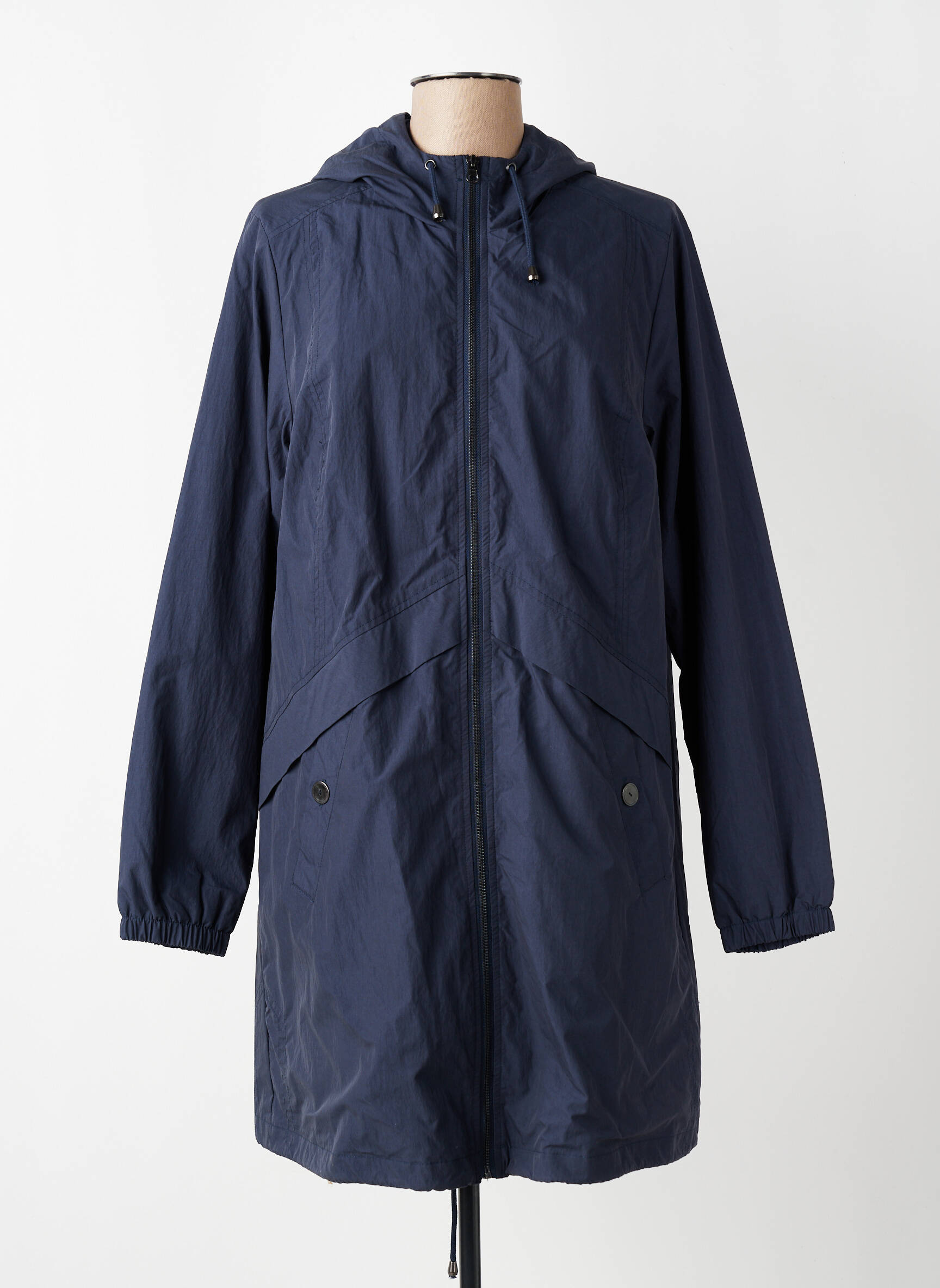 Imperméable poches a capuche bleu CISO femme