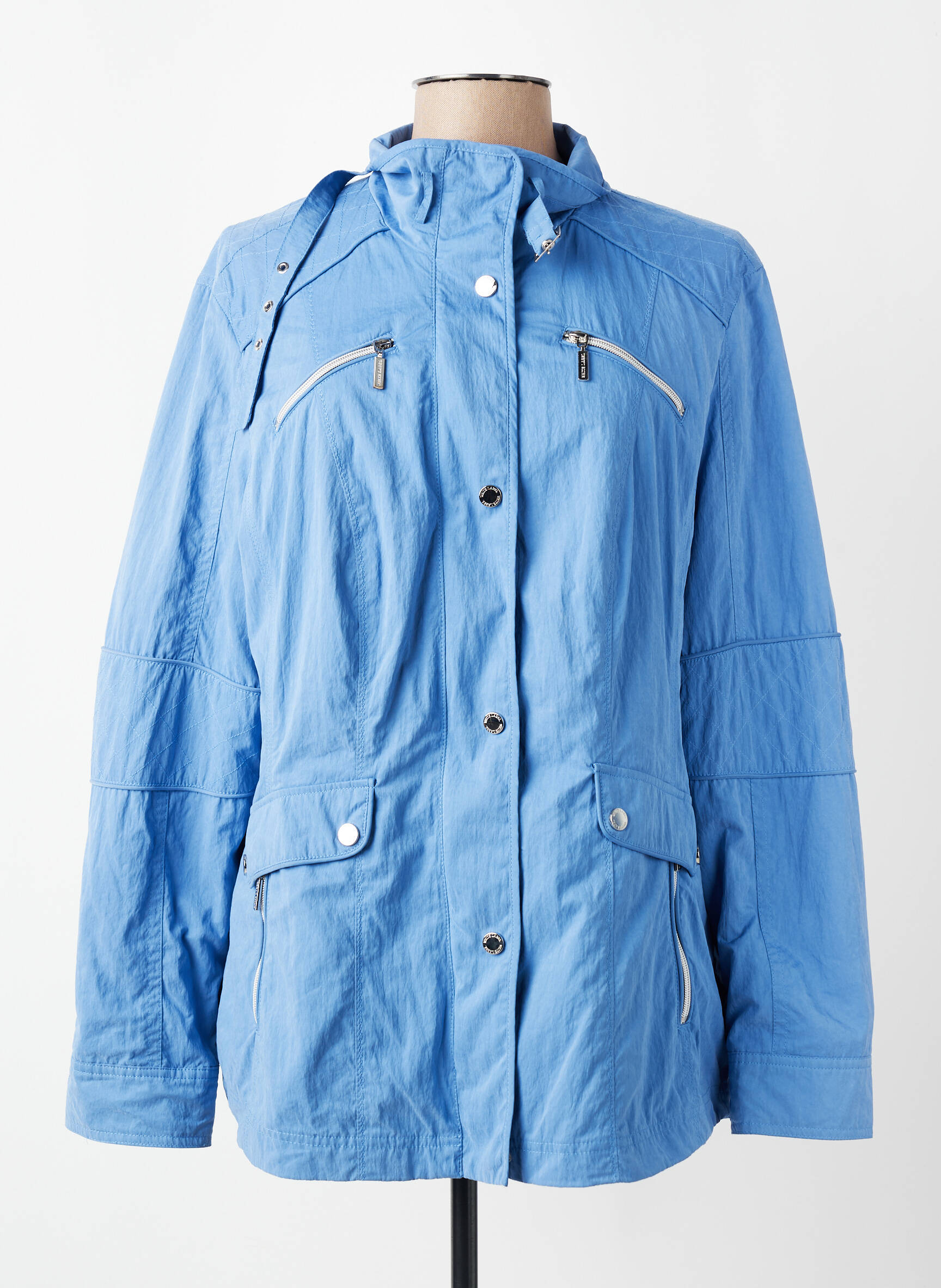 Parka manches longues sans capuche bleu WHITE LABEL femme